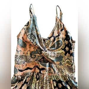 Bohemian Print Knot Front‎ Top